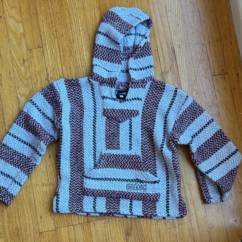 Kids Striped Hoodie - Brown and White